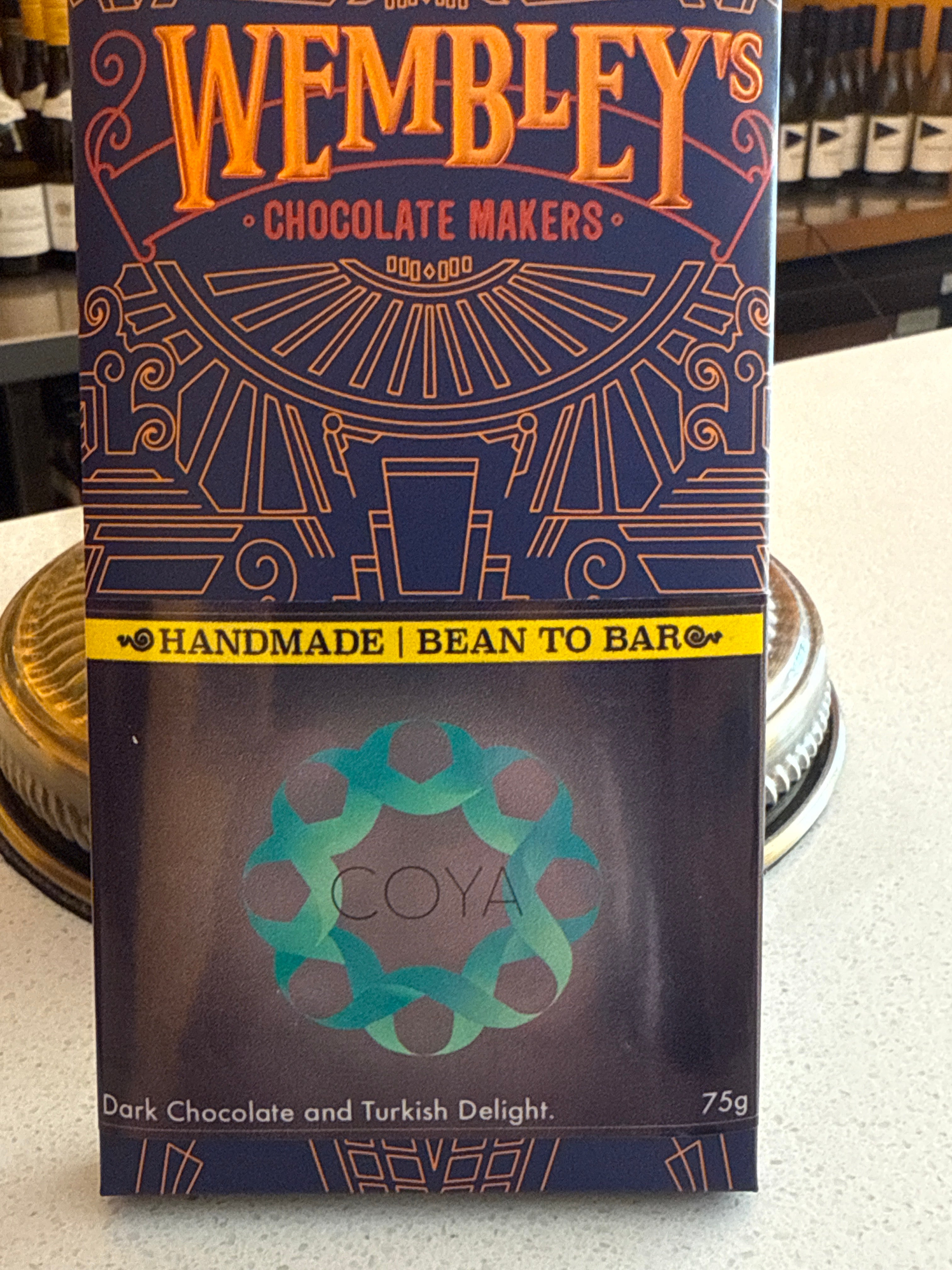 COYA Turkish Delight Dark Chocolate, hand crafted by Wembley’s Chocolate Makers